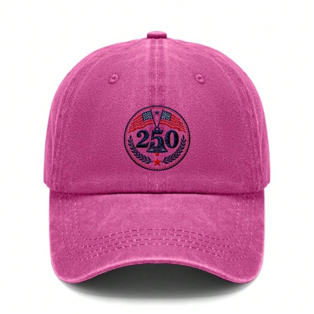 [250Th Anniversary Baseball Cap] Unisex Adult Adjustable Vintage Washed Print Polyester Sun Protection Lightweight Breathable Casual Outdoor Sports