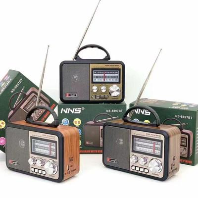 Boxă Bluetooth portabilă retro cu antenă, subwoofer și slot pentru card - Audio portabil pentru exterior