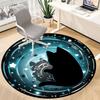 1 Stück Katze Galaxie Büro Runder Teppich, Unter Bürostühlen Schlafzimmer Wohnzimmer Heimdekoration, Raumdeko