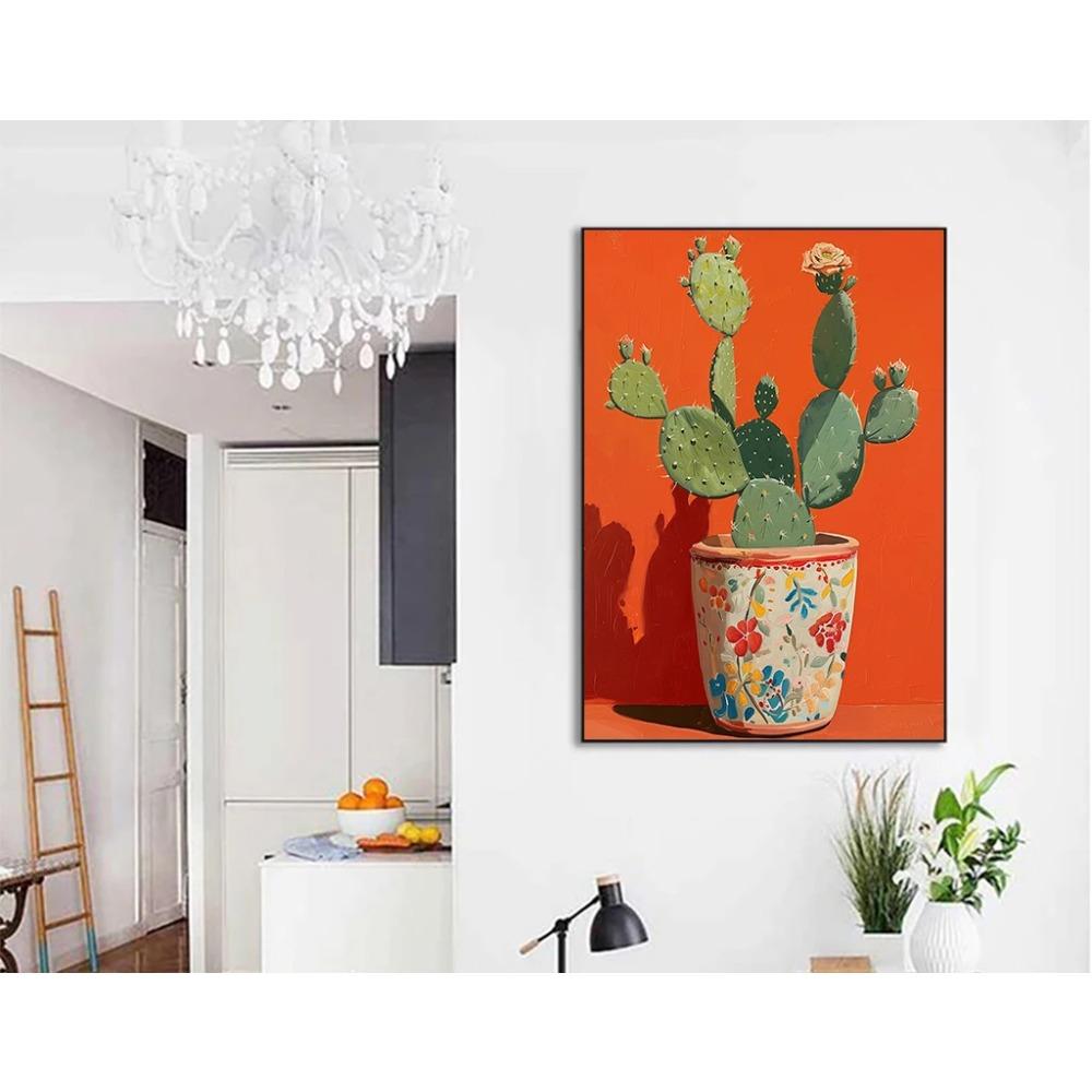 Poster Trendy Cactus Deserto Boho Western Messico Girly Estate Stampe Minimaliste Pittura su Tela Arte da Parete Immagine Decorazione Stanza Casa