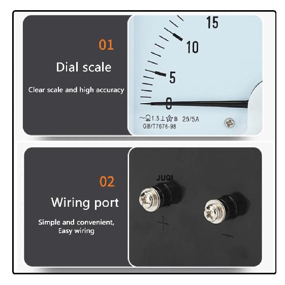6L2 AC Amperemeter 25A 30A 50A 100A 150A 200A 300A 500A 600A Amperemeter Zeigerinstrument 80*80mm Mechanische Installation AC