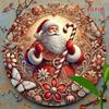 Christmas Santa Candy Cane 2D Metal Wall Art Round Tin Sign Decor