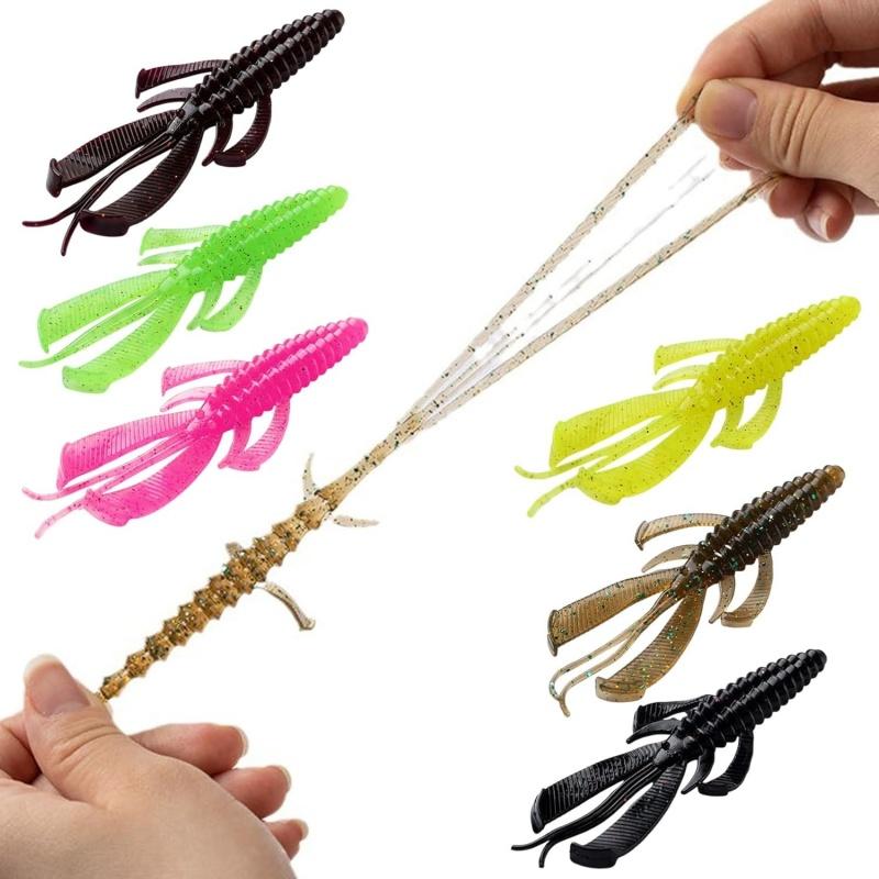 Extra Large Realistic Shrimp-Shaped Soft Worm Fishing Bait with Double Ridge Tail – Suitable for Freestyle Fishing and Big Fishi