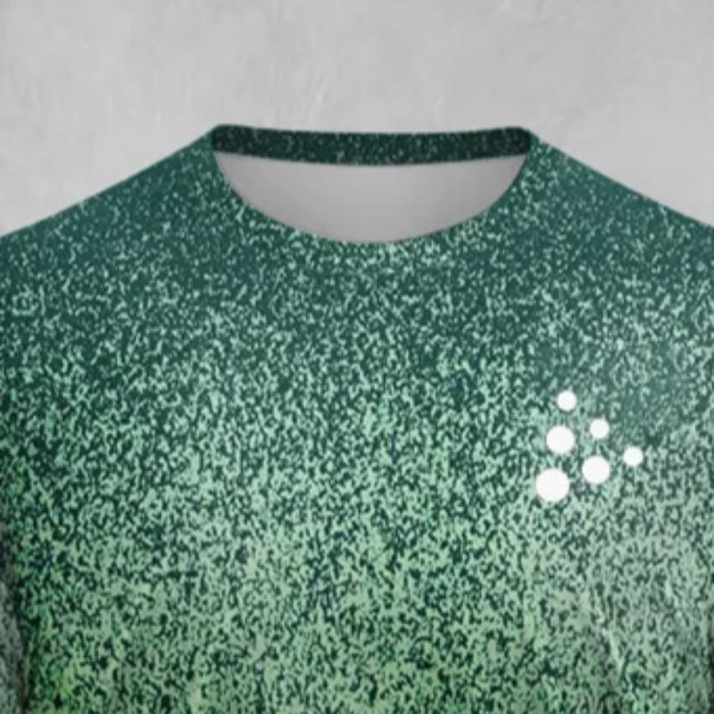 Summer men's fashionable casual tie dye printed round neck T-shirt 3D printed badminton tennis short sleeved top