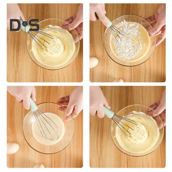 BZKSER Frusta per Pasta - 2 PCS Frusta per Impasto,Frusta per Pane in Acciaio Inossidabile Premium,Frusta per Uova con Manico frullatore Filo in Acciaio Inox per la Produzione di Pane