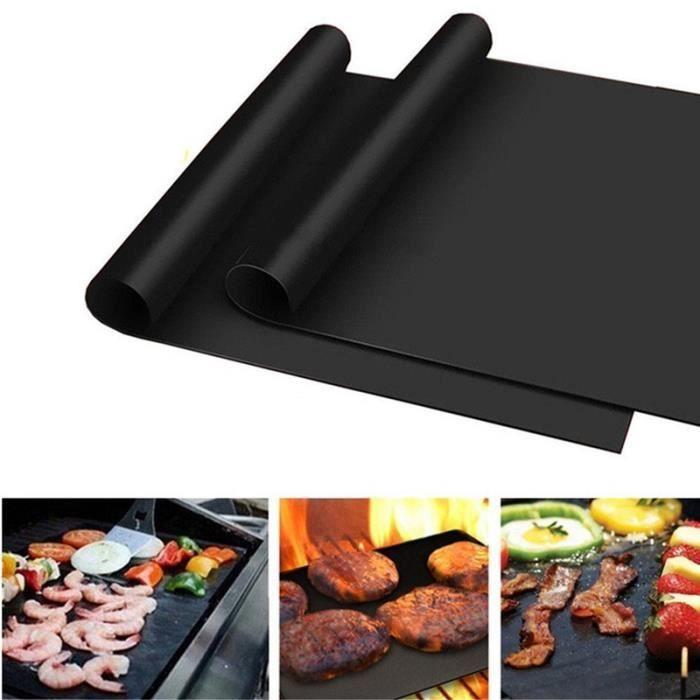 Baking Mat - BBQ - Set of 2 - Extra Long 40 X 50 Cm - Non-stick - Black