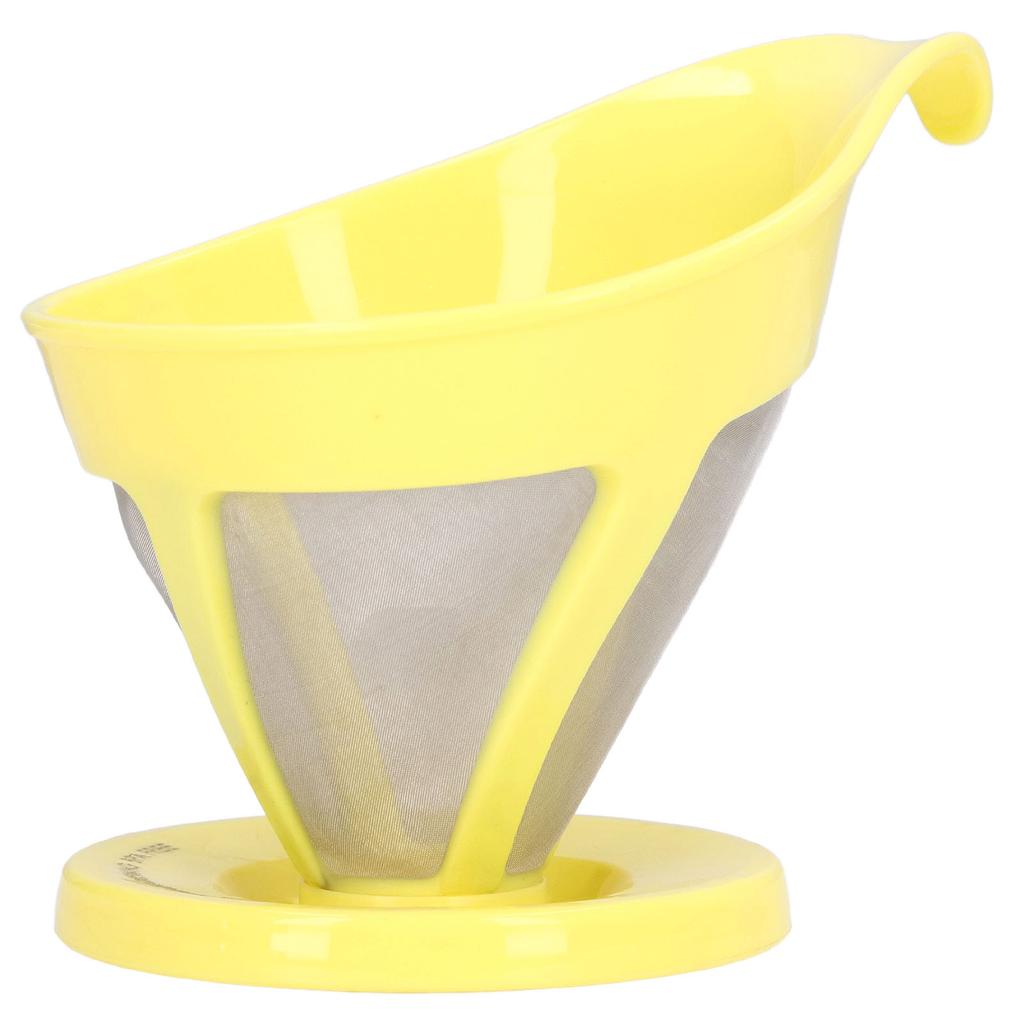 Coffee Strainer Stainless Steel Fine Grained Funnel Drip Type Coffee Machine Hand Flush Filter Powder FilterYellow