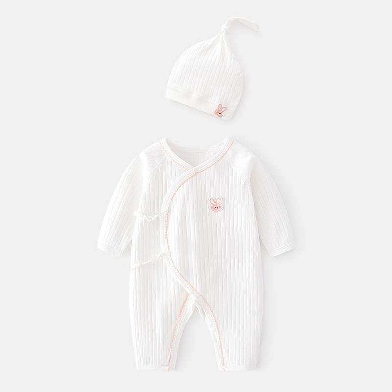 Newborn Boneless Harem Romper - Spring/Autumn Pure Cotton Crawling Suit for Boys & Girls