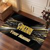 Boston Bruins Personalized Crystal Velvet Carpet, Customized Name Text Soft Anti‑Slip Rug for Living Room Bedroom