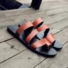 Fashion Outdoor Beach Shoes Men Flip Flops Fashion Breathable Summer Light Genuine Leather Casual Shoes Slides Black Sandal Men