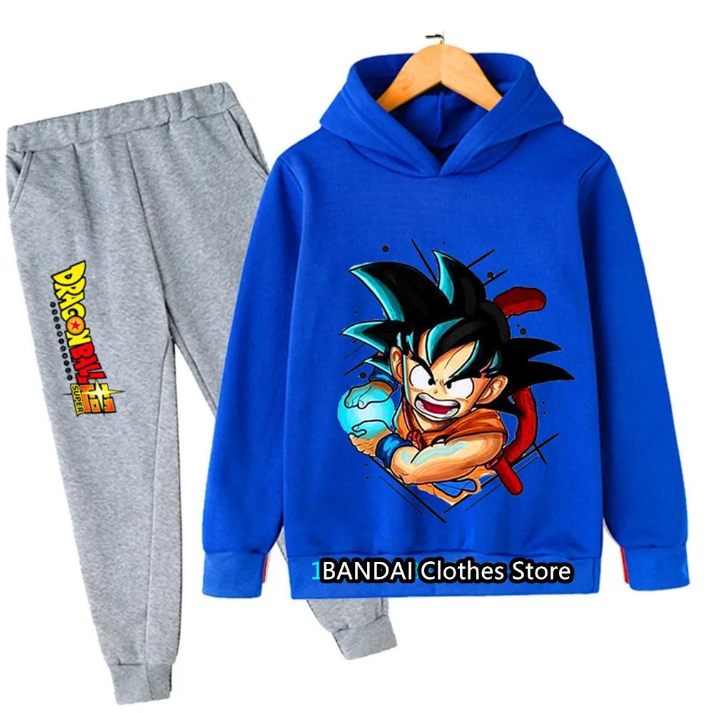 New 2025 Dragonball Hoodie Kids Spring Sportswear Boys and Girls Goku Sweatshirt Boys Clothes Girls Set Hoodie Pantsuit Children
