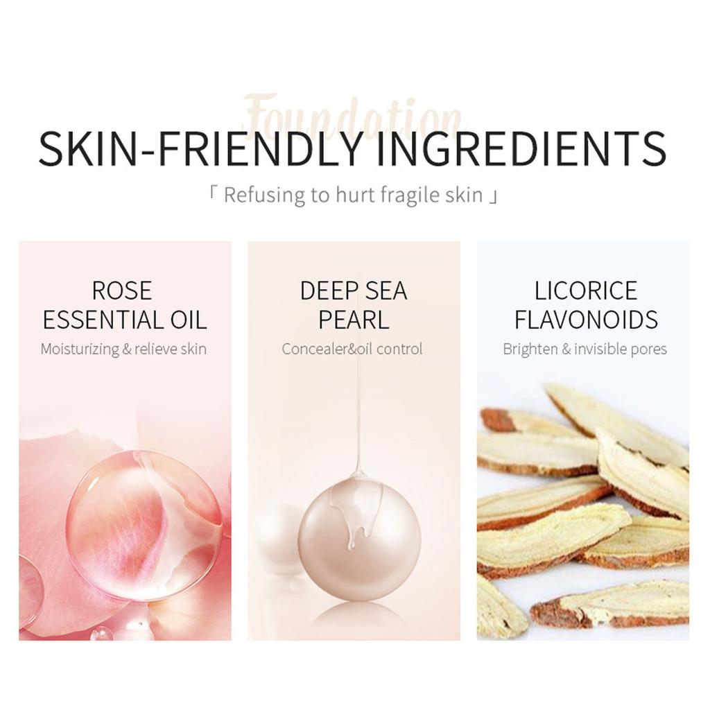 Liquid Foundation, Concealer Foundation, Full Coverage Cream Smooth, 24 Hour  Oil Control Concealer Makeup 30m