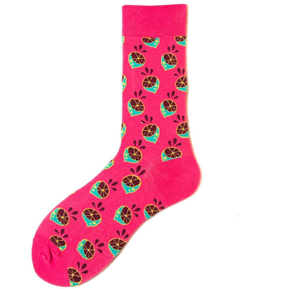 Happy Cherry Lemon Pineapple Strawberry Unisex Fruit Cotton Socks Skateboard Men Fashion Business Hipster Dropship