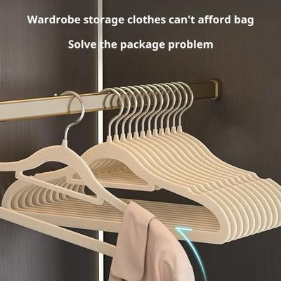 10Pcs Clothes Hangers 360-Degreee Rotating Hook Grooved Design Strong Load-bearing Not Easily Deformed