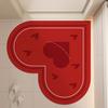 Red Heart-Shaped Carpet Bathroom Mat Diatomaceous Earth Water-Absorbing Mat Quick-Dry Non-Slip Mat