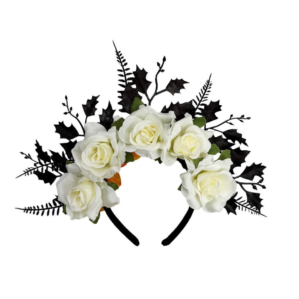 Vintage Artificial Flower Headband Simulated Crown Hair Hoop for Gift Hair Accessories
