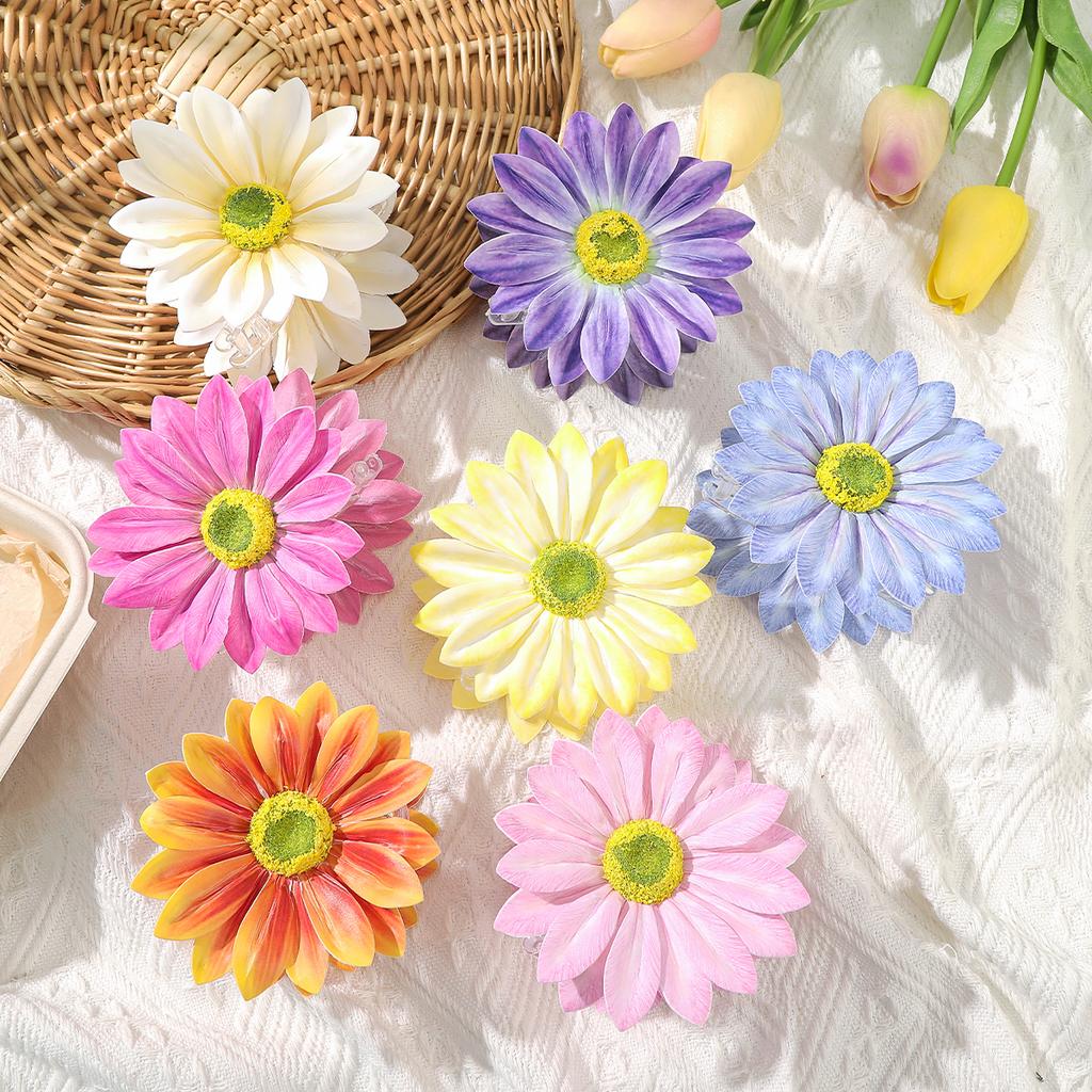AWAYTR  Large Sunflower Flowers Hair Claw Hairpin Clips Headwear Women Girls Simulation Hair Clip Gripper Hair Accessories