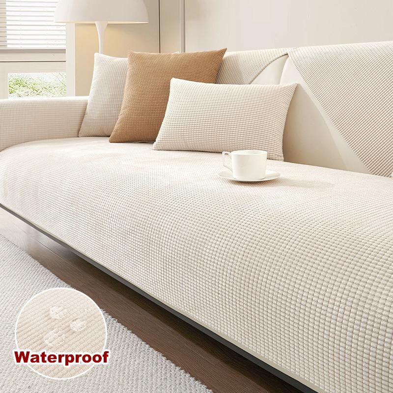 Polar Fleece Sofa Cover for Living Room Solid Color Anti-Slip Sofas Mat Couch Armrest Backrest Towel Furniture Protector Home
