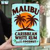 Alibu Karibik Rum Blechschild x Vintage Kokosnuss Rum Metall Wandkunst Retro Eisenblech für Bar Raum Restaurant Garage