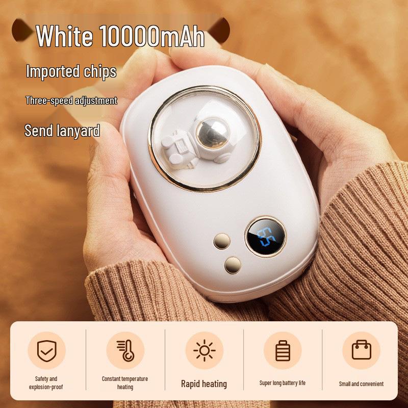 Dual-Function 10,000 mAh Display Hand Warmer & Charger