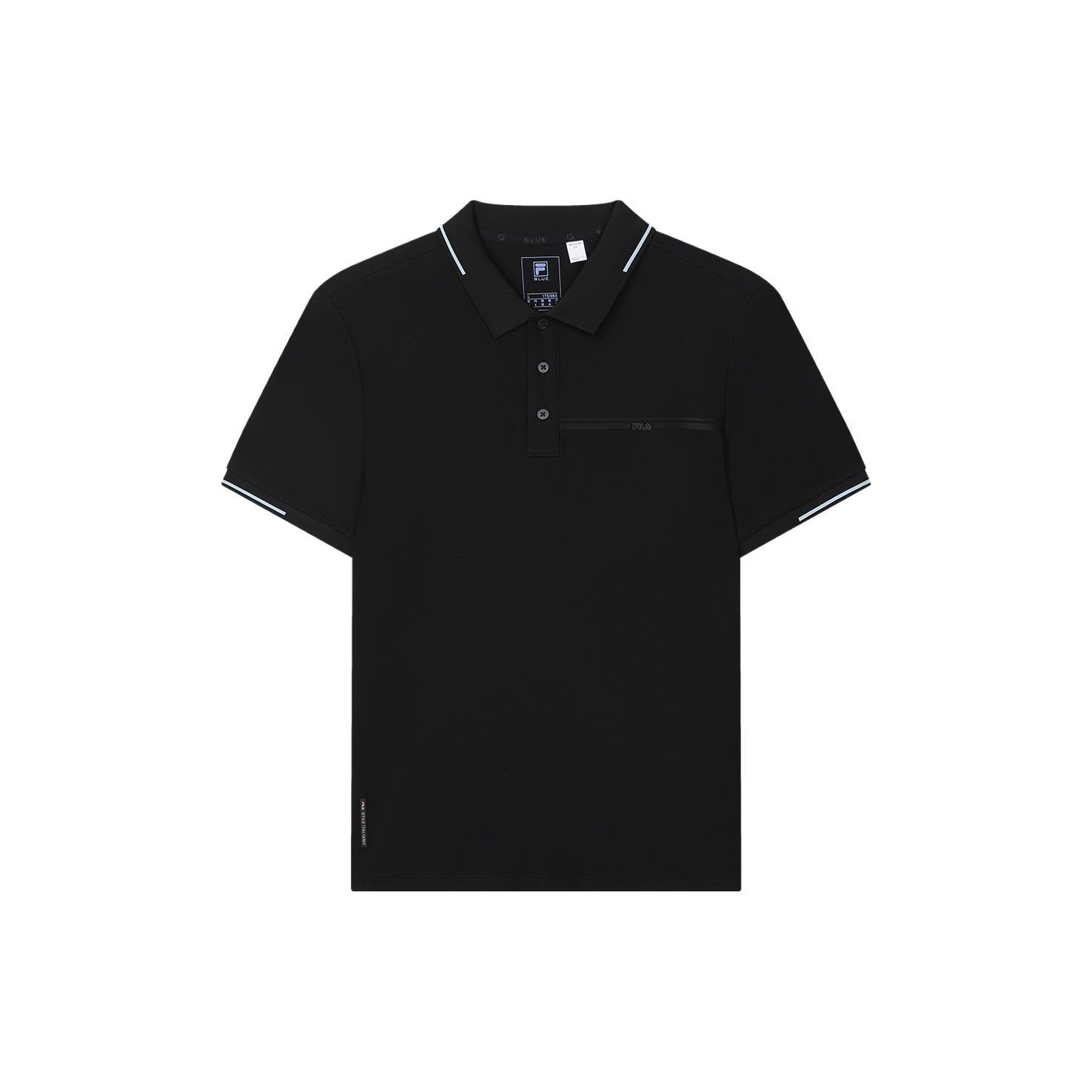 

FILA Solid Color Casual Knit Polo Shirt Men tops Black F11M332102A-BK M