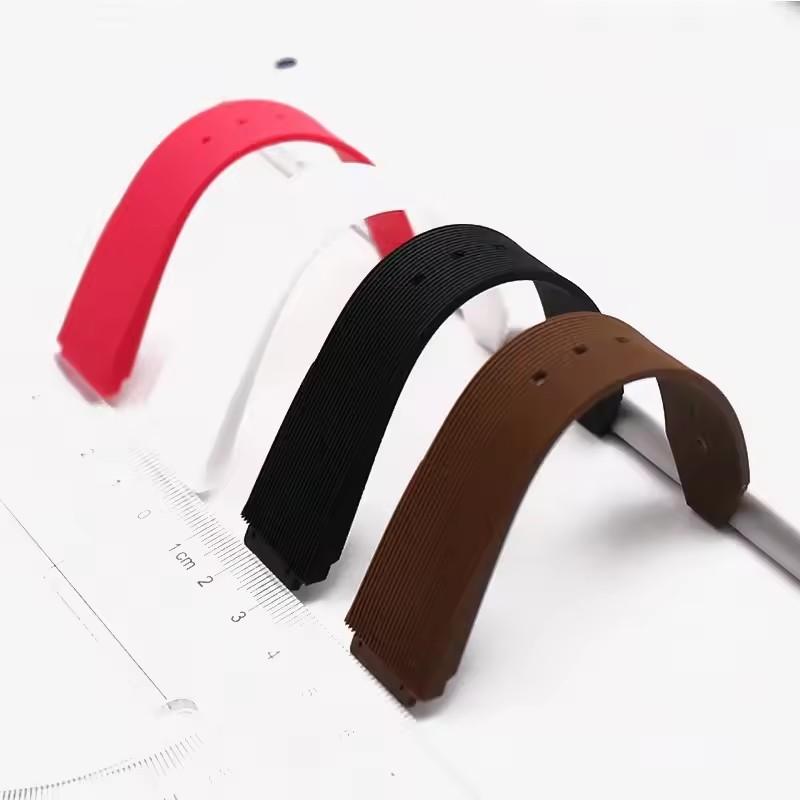 Wasserdichtes weiches Gummi-Armbandzubehör für Damen für HUBLOT Armband Armband Mehrfarbig konvex 21x15mm Faltschließe