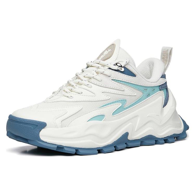 New Anta Hot Cushioning Anti Slip And Wear Resistant Low Top Chunky Sneakers Women's White Blue 122148880R-7