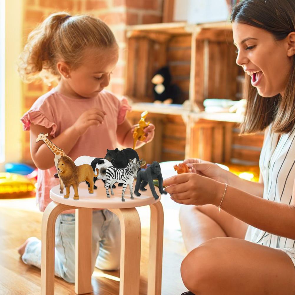 12PCS Mini Forest Animals Figures Toy Simulation Forest Animals Figurines Playset PVC Wild Animal