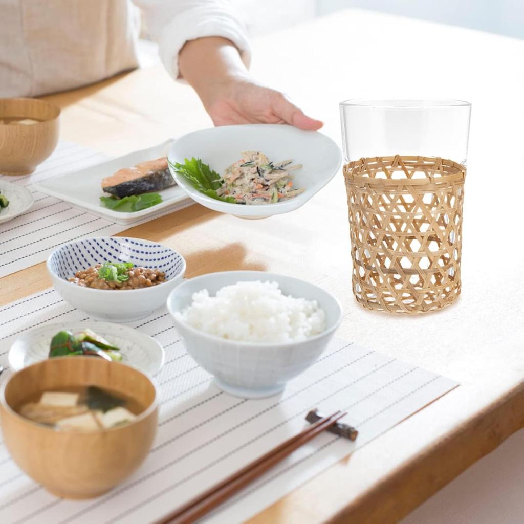 6 Stück Handgewebte Vasenhülle, Handgewebter Weidenbecherhalter Niedliche Gemütliche Becherhüllen Weidenbecherhalter Rattan-Becherhüllen für Zuhause