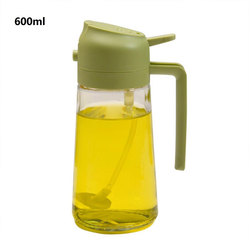 450/60Oml 2 In 1 Oil Spray Bottle With Pour Spout Leakproof Multifunctional Large Capacity Glass Oiler Kitchen Cooking Accessory