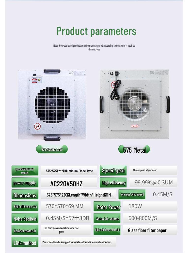 High-Efficiency FFU Air Purifier with Free Shipping and Dust-Free Filter for Clean Booth and Group Control