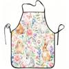 1pc Cute Bunny And Floral Print Apron, Durable And Easy To Clean, Adjustable Waistband, Polyester Material, for Kitchen Cooking, Gardening, Orchard Pi