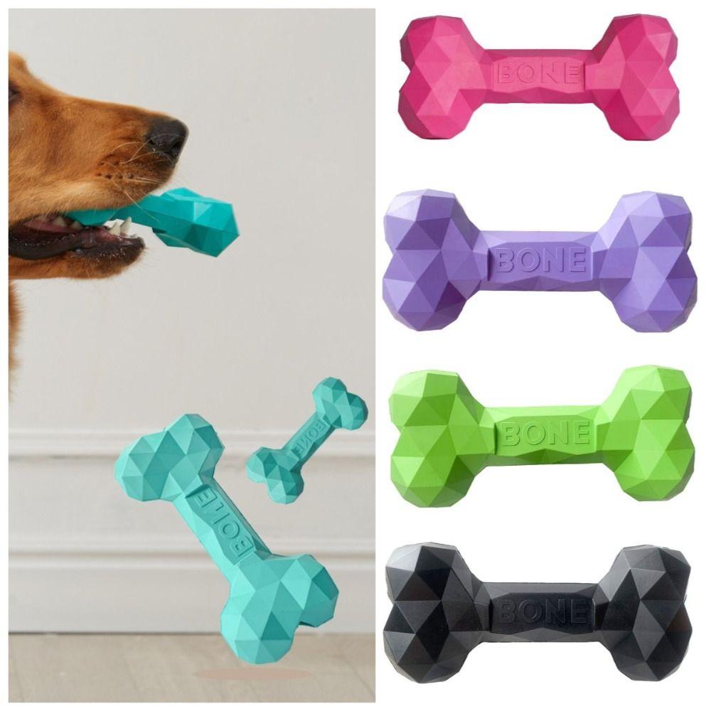 Rubber  Shaped Bone Toys Bite-resistant Pet Chew Toy Pet Leaky Food Bone Toy  Gift