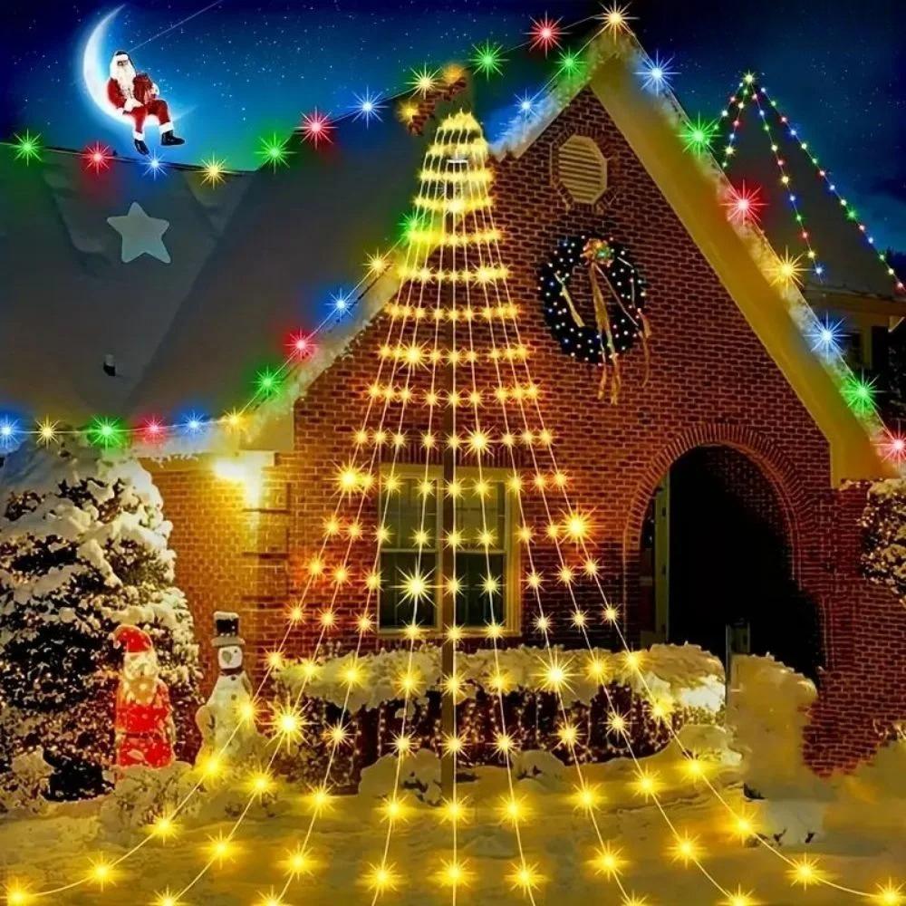 

1pc 2m USB Powered Waterfall Tree String Lights for Indoor and Outdoor Halloween and Christmas Party Festival Atmosphere Decor теплим білим кольором