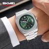 Mens Analog Quartz Wrist Watch Waterproof Luminous Dial Calendar Window Steel Band Square Dress Watches