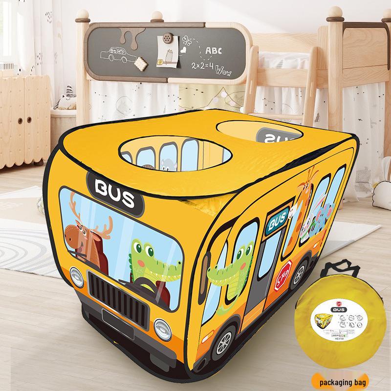 Children's Outdoor & Indoor Pop-up Play Tent - Cartoon Bus Theme