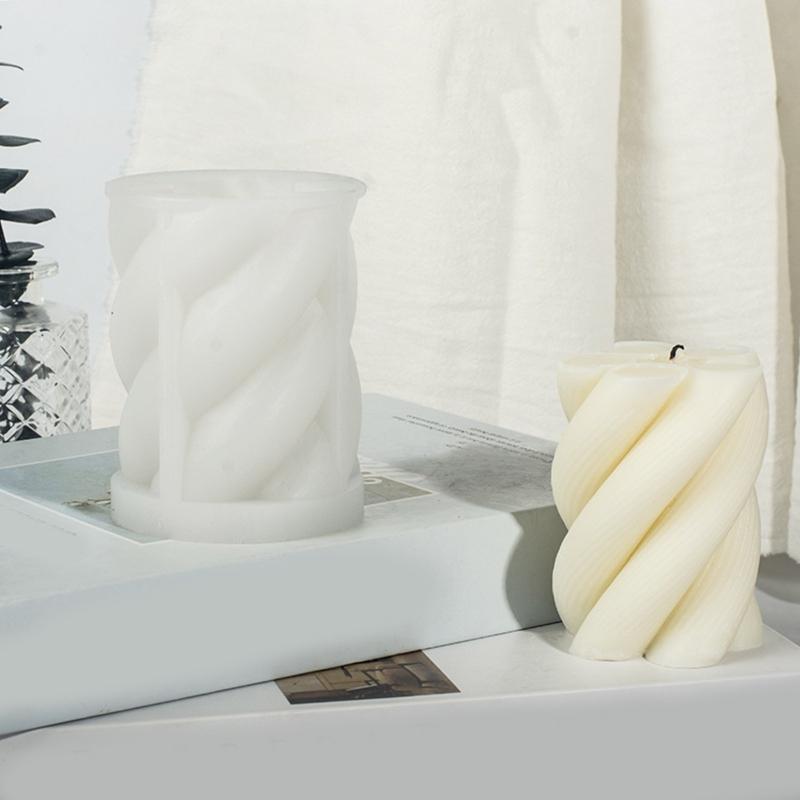 Candle Mold  3-D Silicone Candle Mold Cylinder Molds Epoxy Mould for Candle Making DIY Aromatherapy Candles Wax Handmade