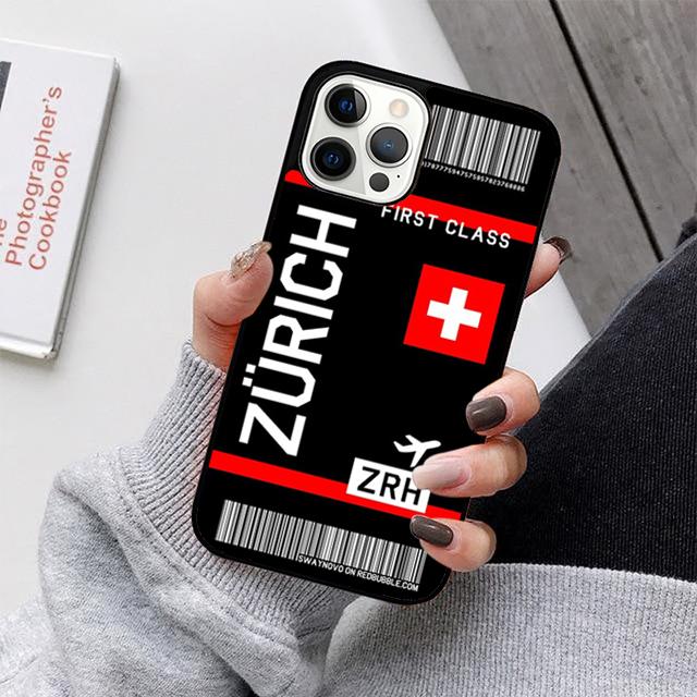 Boarding Pass Plane Ticket Phone Case For iPhone 17 Air 16 15 14 13 12 11 Pro Max Plus Max Cover Shell coque