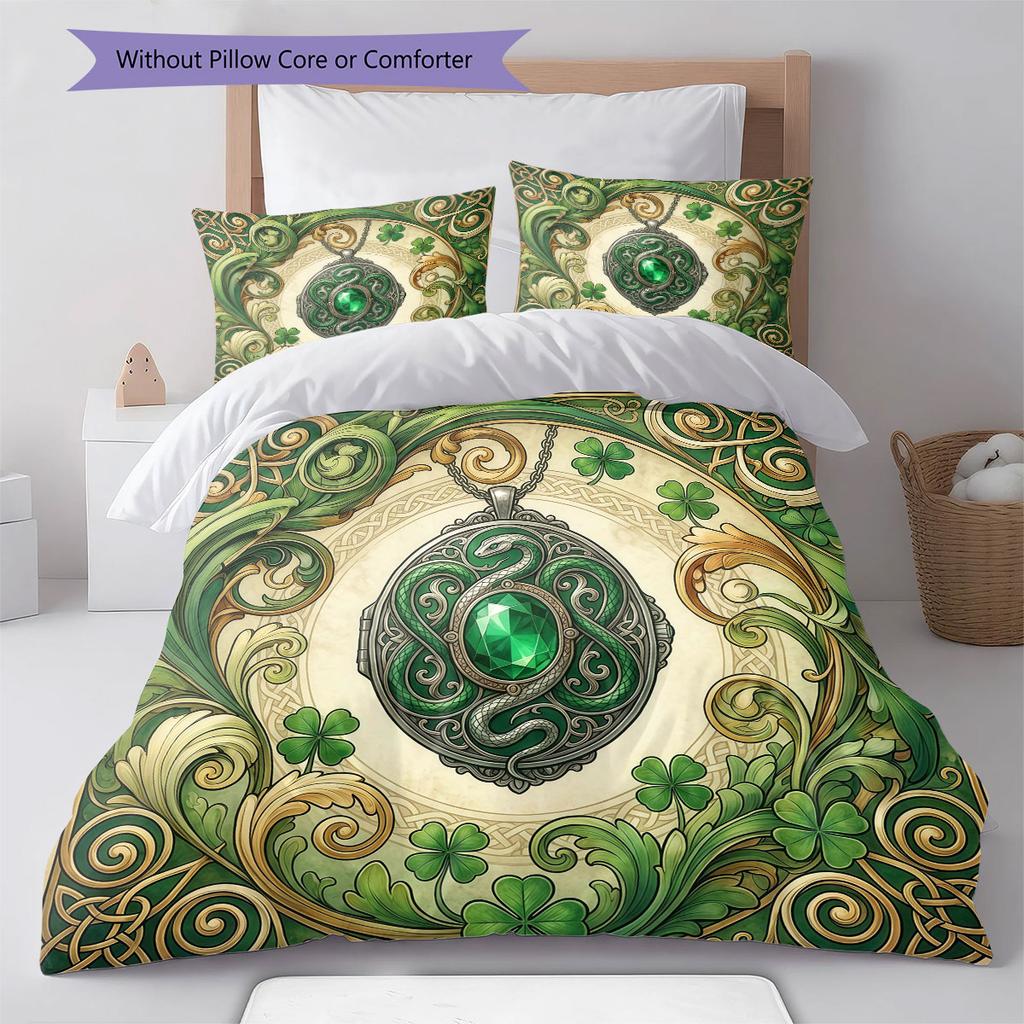 HarryPotter Pattern Bedding Quilt Set Quilt Cover Pillowcase Home Decoration Birthday Gift (1 * Duvet Cover + 2 * Pillowcase, Without Core)
