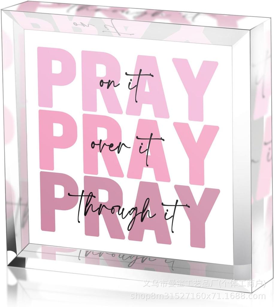 Pray More Worry Less Decoration Cute Gift Butterfly Crafts Flower Study Desk Ornaments Home Decoration Accessories Home Decor