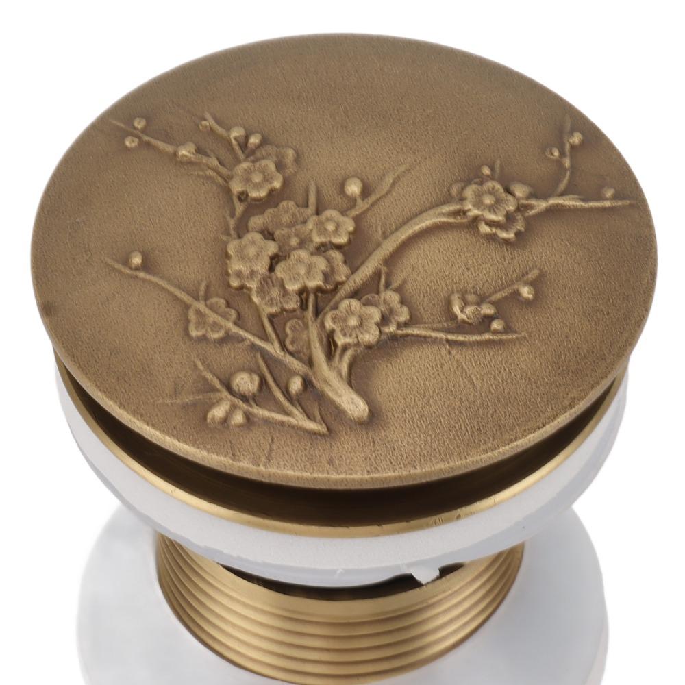 Antique Brass Sink Drain Brass Material Sink Drain Stopper Vintage Vessel Sink Drain  For Bathroom