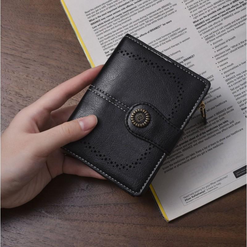 Slim PU Leather Wallet Men Women Compact Card Holder With RFID Blocking Vintage Wax Finish Mini Purse Daily Commute