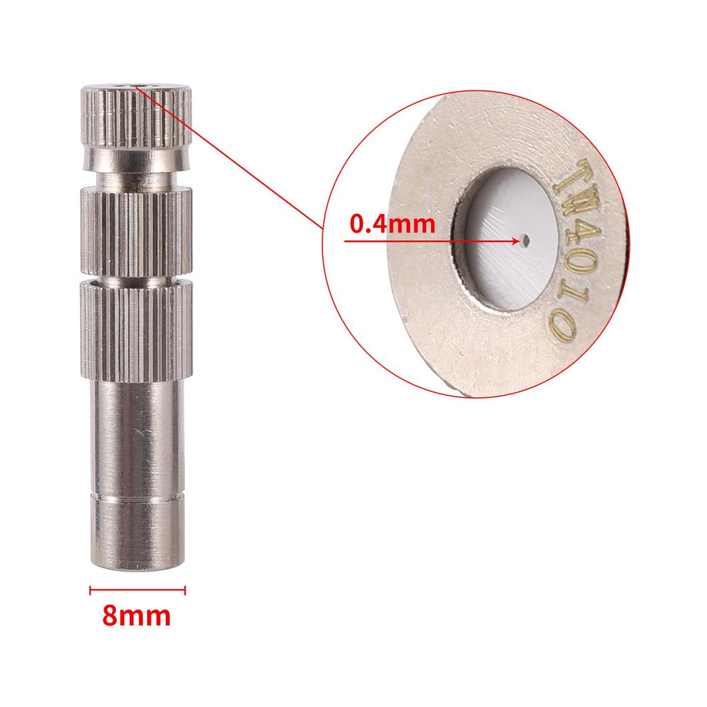 20Pcs 8mm 0.2~0.6mm Spray Nozzles Cooling Landscaping Irrigation Disinfectant Dust Removal Fog Misting Nozzle Nebulizer Atomizer