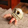Resin 3D Skull Sculpture Ornament - Hand-Painted Realistic Halloween Decor, Perfect for Home/Office Parties & Table Decor