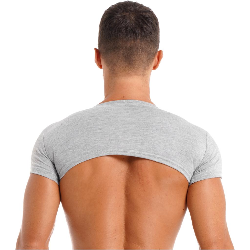 Camiseta De Hombre Tipo Crop Top – Corte V, Manga Corta, Diseño Batik – Ideal Para Verano, Deporte O Look Casual