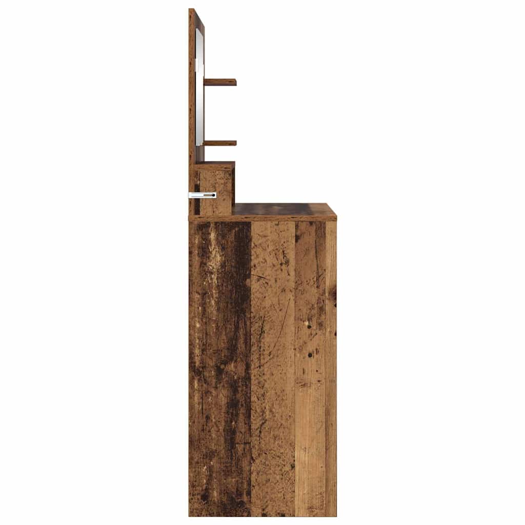 Bedroom Dressing Table with Shelf Reclaimed Wood Look 31.5 x 15.6 x 53.1 in (80 x 39.6 x 135 cm)