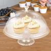 Cake Stand with Dome Clear Dessert Tray for Party Wedding Premium Pet Material Scratch Resistant Cake Display Stand