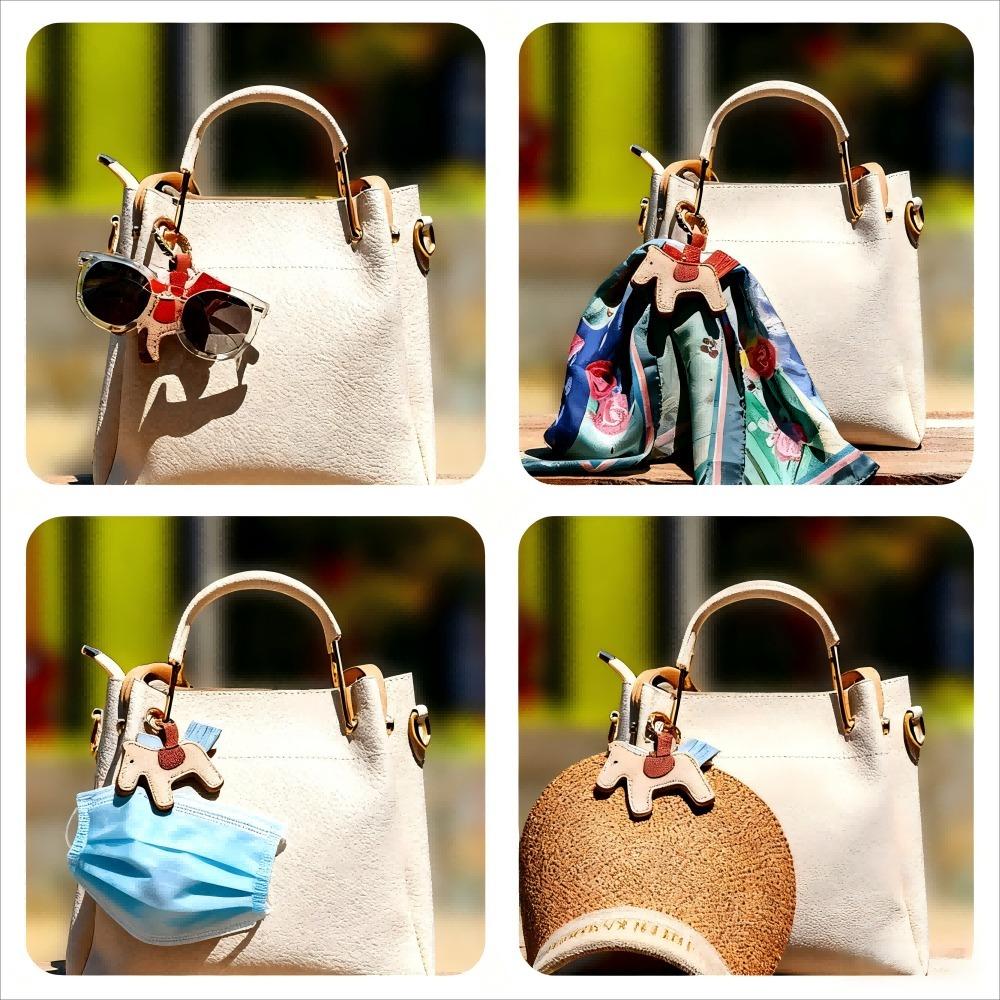 Pony Magnetic Hat Clip Portable Leather Holder for Travel Outdoor Hands-Free Bag Clip Multi-purpose Sun Hat Storage Accessory