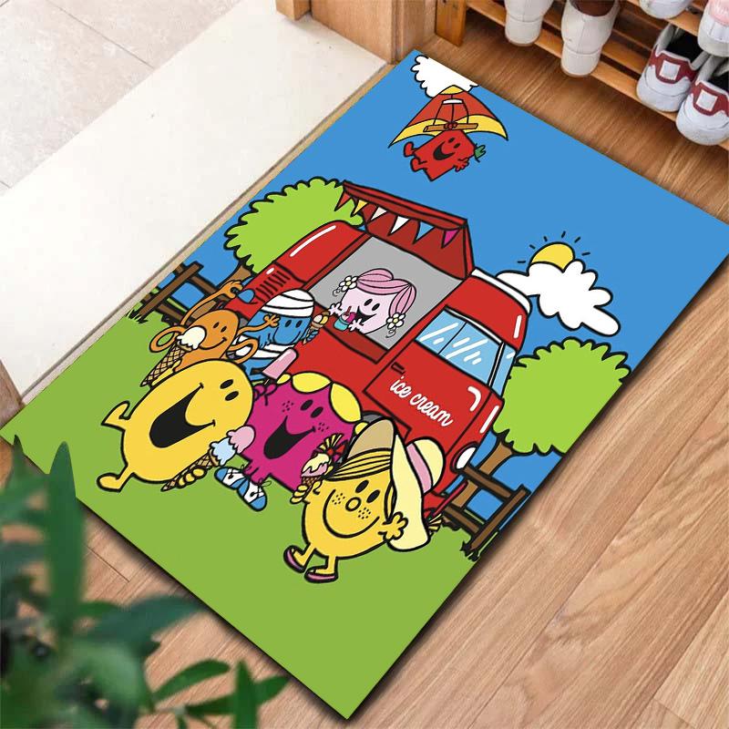 Sig. Tappeto Little Miss da Uomo per Soggiorno Camera da Letto Casa Decorazione Divano, Tappetino Antiscivolo per Giochi Bambini