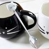 Cute Black/White Cat Stainless Steel Spoon Cartoon Lovely Coffee Milk Tea Ceramic Stir Spoon